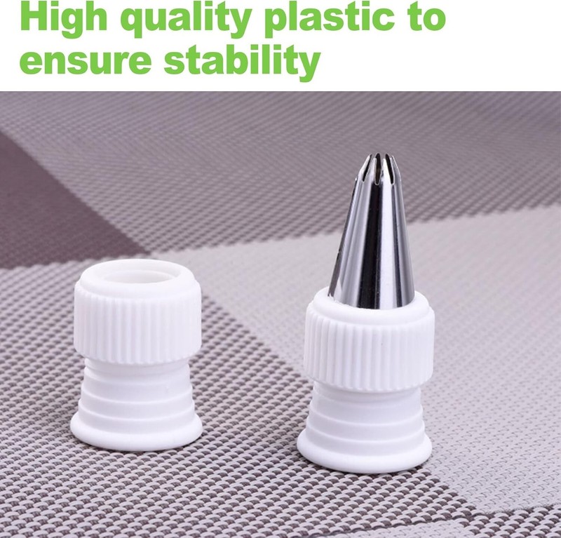 12 Pcs Cake Decorating Couplers, Standard Plastic Icing Tip Set for Piping Bags gallery