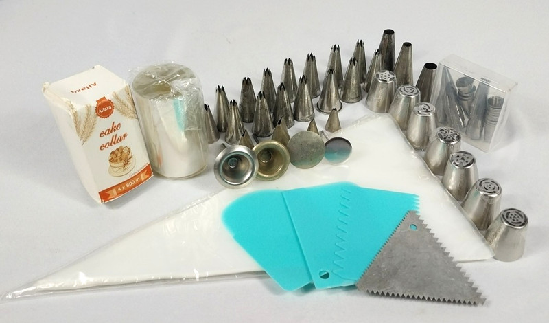 Cake Decorating Tips Lot Stainless Steel Piping Bags Scrapers