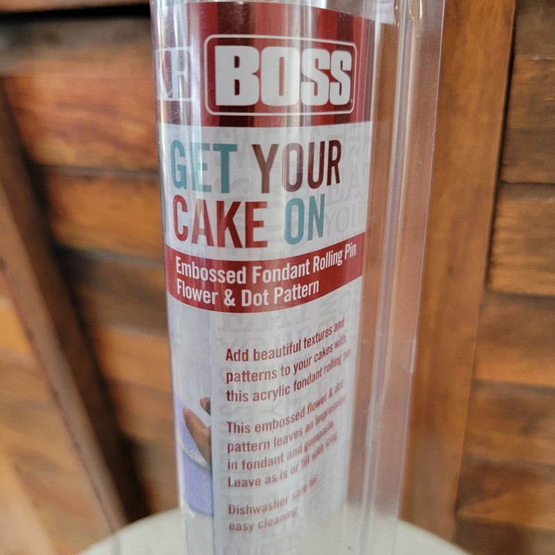 Cake Boss Embossed Fondant Rolling Pin Flower and Dot pattern NEW gallery