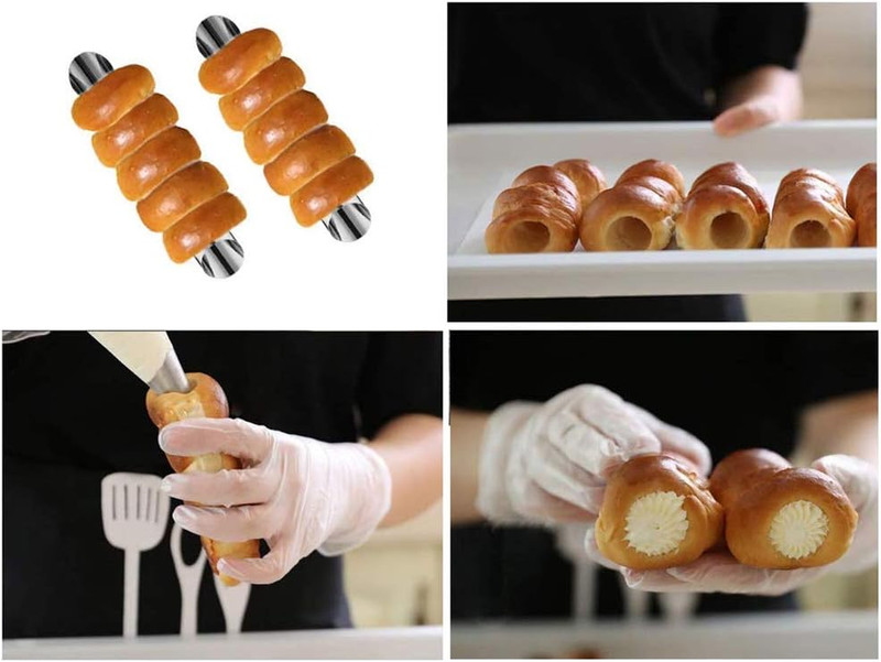 15 Pcs Stainless Steel Cannoli Tubes Set,Non-Stick Cone Cream Horn Molds and Dia gallery