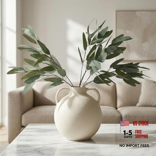 3 Pack Faux Artificial Eucalyptus Stems with Faux Seeds Eucalyptus With Seed