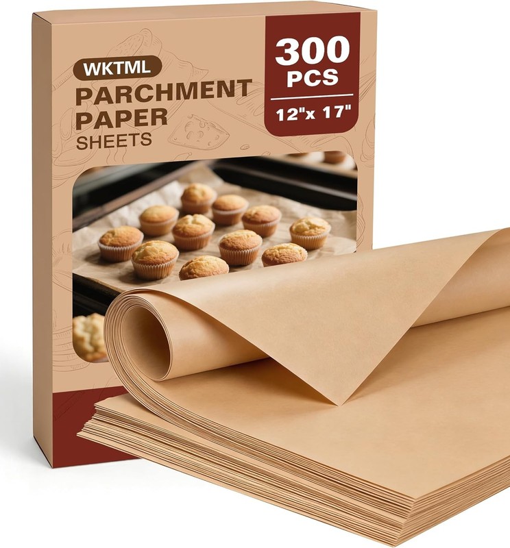 300 Pcs Parchment Paper Sheets, 12×17 Inches Unbleached Baking Paper, Non