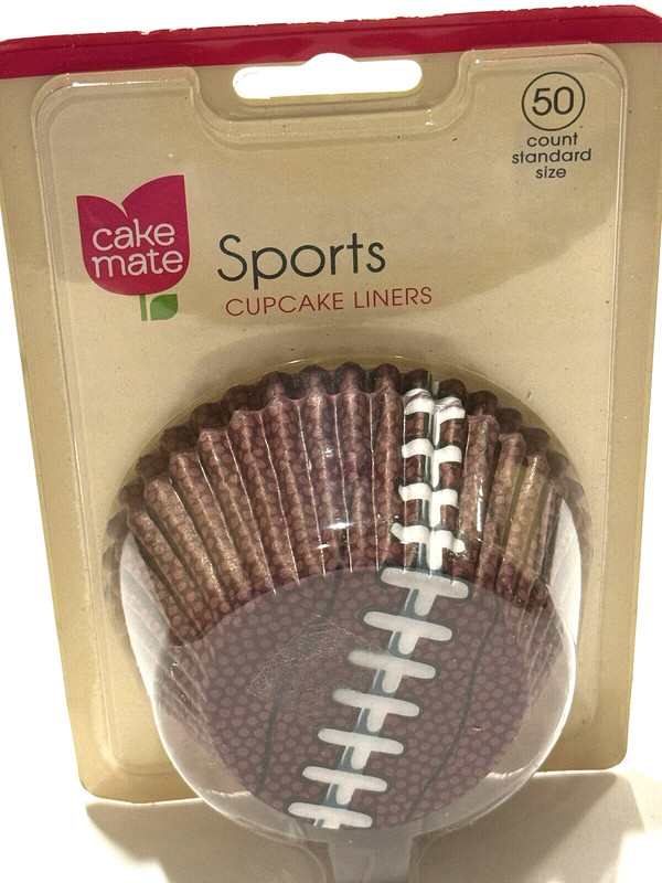 Cake Mate Sports Football Cupcake Liners Tail Gate Superbowl Party 50 CT USA NEW gallery