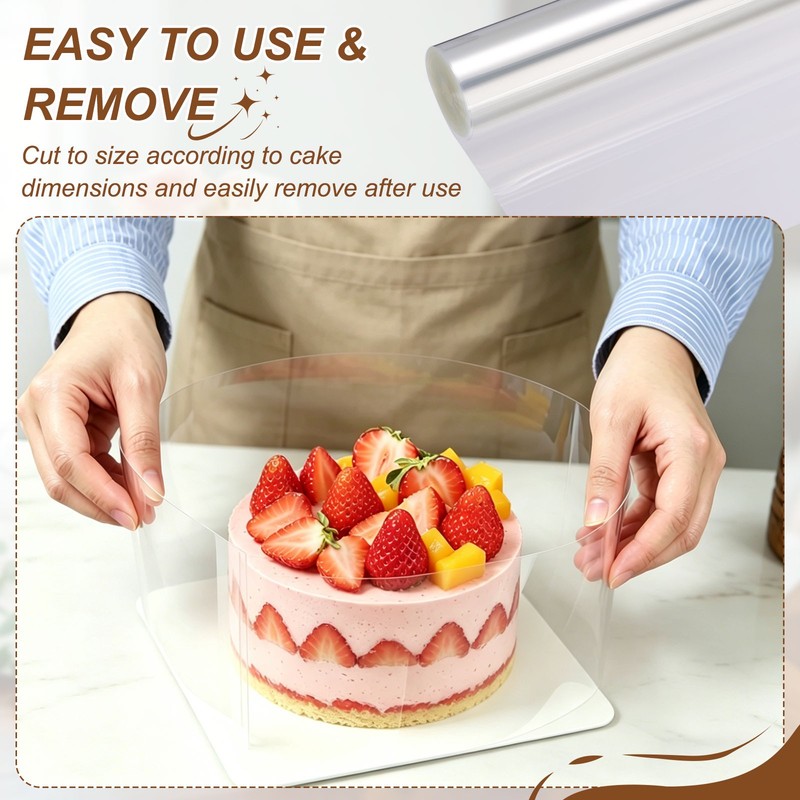 4.7 x 196.9 Inch Cake Collar, Acetate Sheets for Baking Clear Acetate Rolls gallery