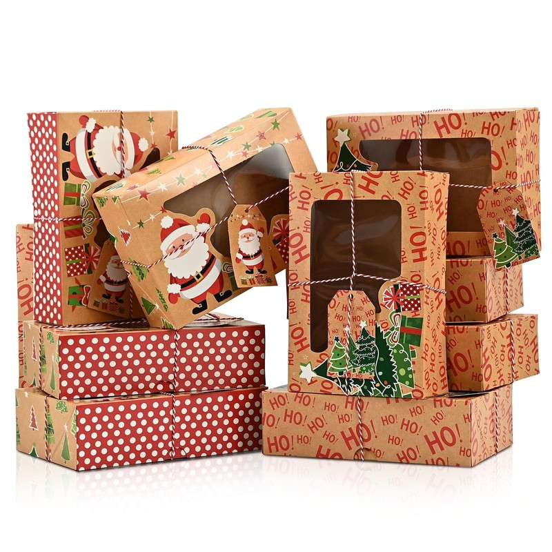 Christmas Cookie Boxes, Large Holiday Treat Tins with Lids, Bakery Gift Boxes…