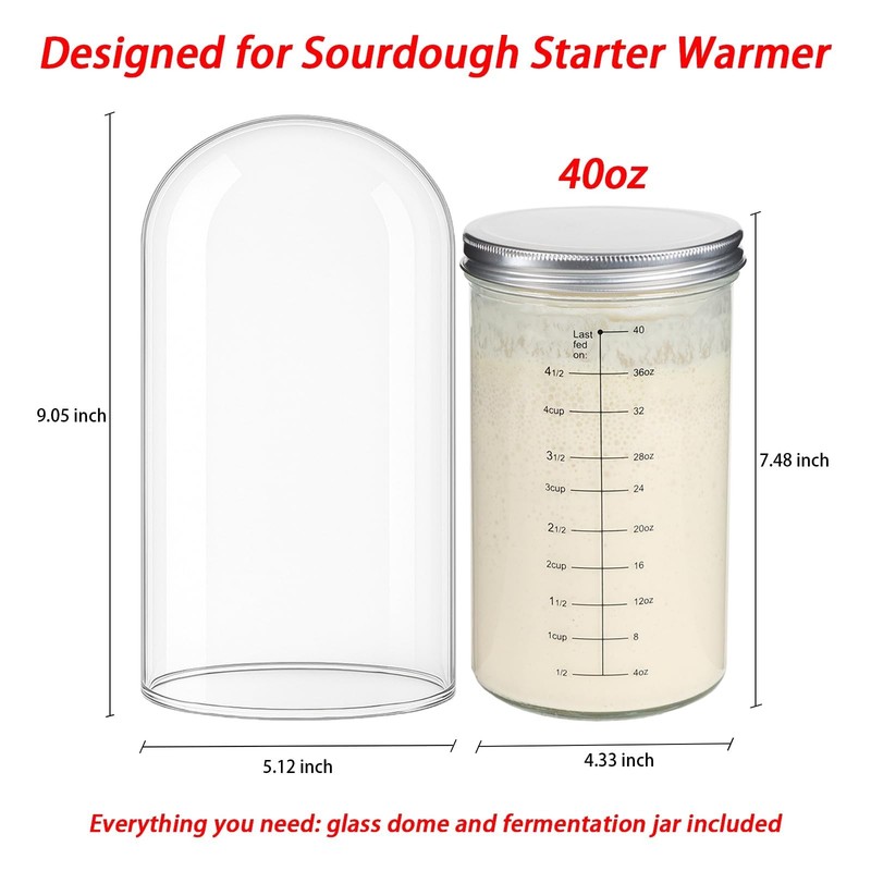 Sourdough Starter Kit-Sourdough Starter Jar and Dome-40oz Large Sourdough Sta... gallery