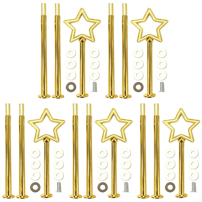 13.5 Inches 3-Tier Cupcake Golden Stand Hardware Fittings, Metal Mold Star Ho...