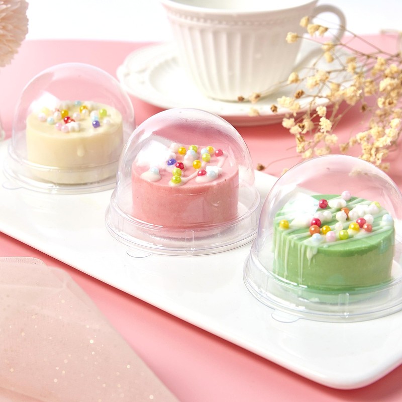 Mini Dessert Containers with Dome Lids, 100Pcs Clear Plastic Individual Ore C... gallery