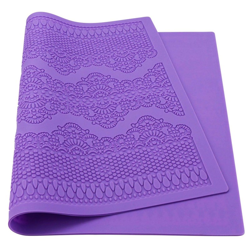Beasea Fondant Lace Mold, Silicone Mould for Cake Purple Pretty Laces gallery