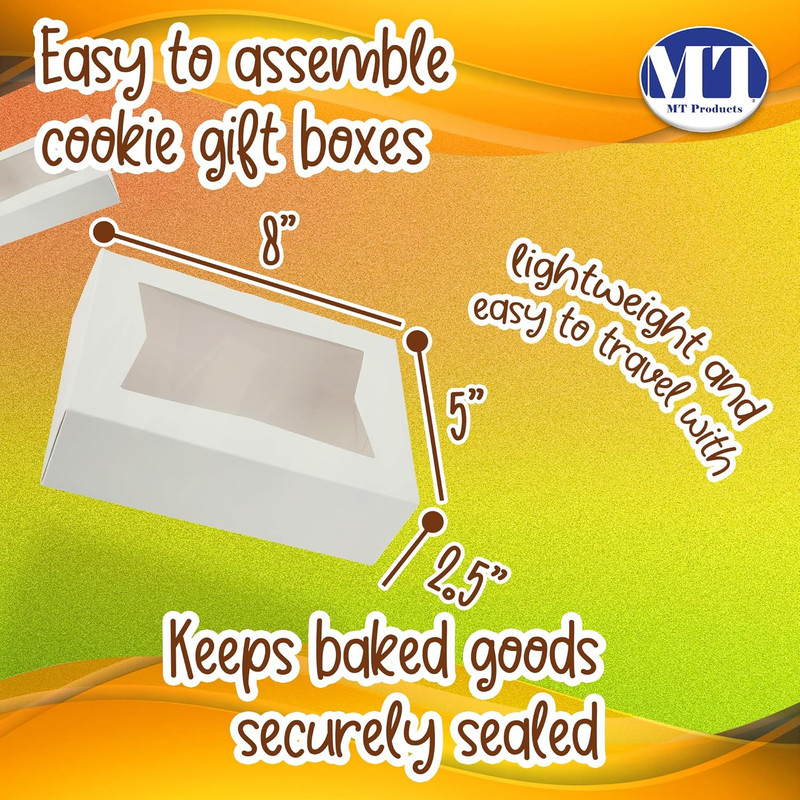 Cupcake Boxes 8" X 5.75" X 2.5" - Auto Pop-Up Bakery Boxes with Window (Pack of gallery
