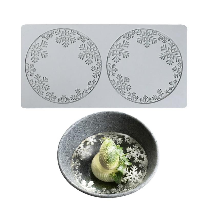 Silicone Lace Mold Round Shape Snowflower Pattern Food-Fondant Molds Cake Dec…