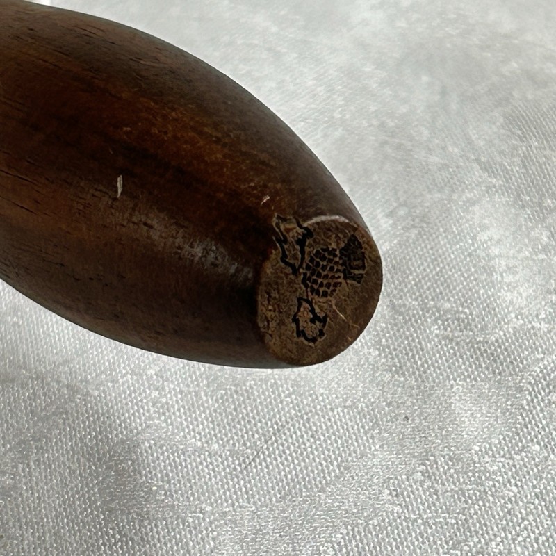Mackenzie Childs COURTLY CHECK Ceramic & Wood Handle ROLLING PIN NEW m26-5 gallery