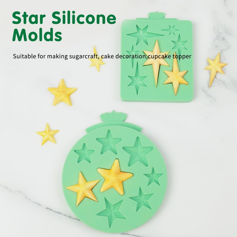 Star Molds Silicone, 2 Pcs Chocolate Star Mold for Candy Baking & DIY Resin Mold gallery