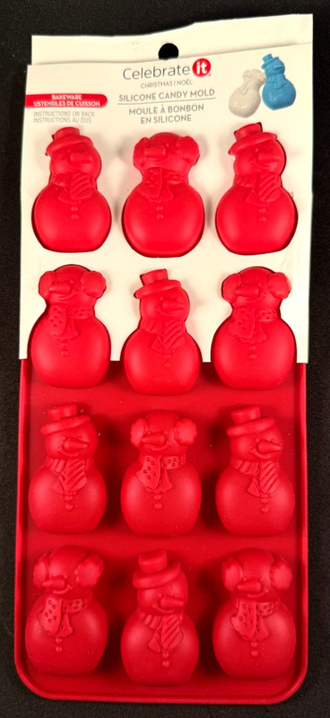 Celebrate It – Silicone Candy Mold – 12 Snowman Shaped Candy Molds – Winter
