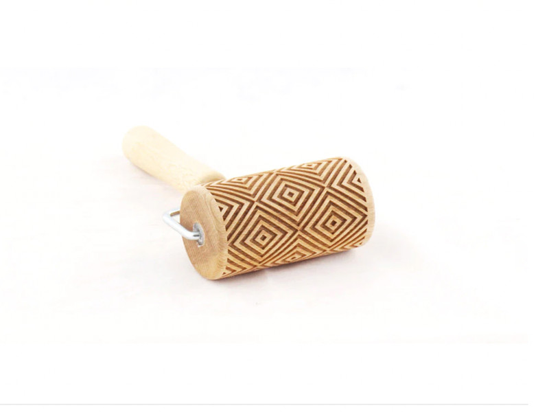 Stodola Engraved Mini Rolling Pin With SQUARES Pattern gallery