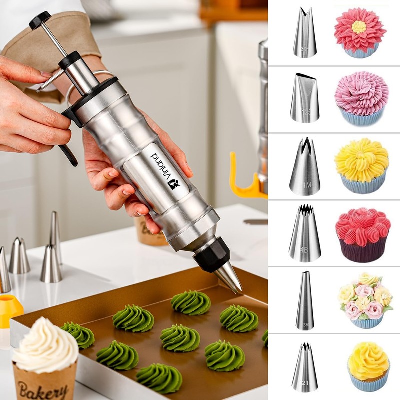 Dessert Decorating Set Icing Piping Kit Frosting Piping Kit Stainless Steels ... gallery