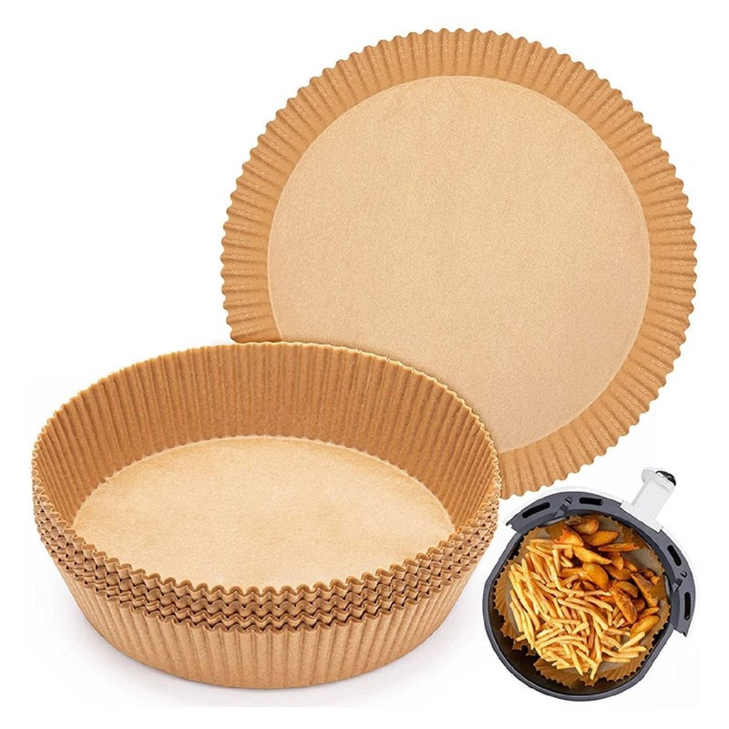 AAFEEN 100 Pcs Air Fryer Liners 6.3 Inches | Disposable Inches, Brown
