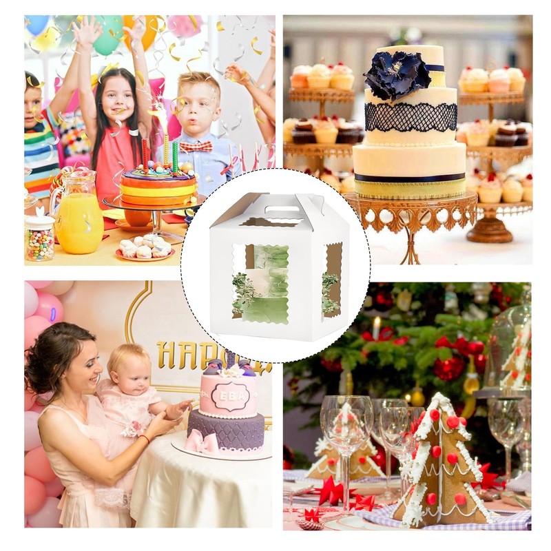 12x12x12 Inch Square Tall Cake with 6 Windows, Transport Carrier Container fo... gallery