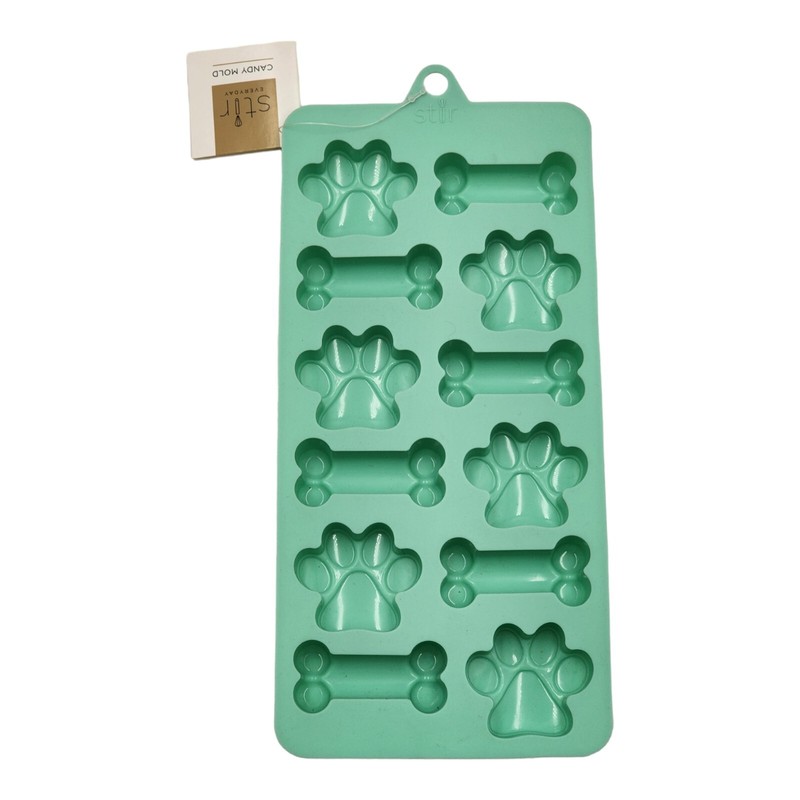 Stir Silicone Shaped Candy Mold Chocolate Treat Puppy Paw Dog Bone New