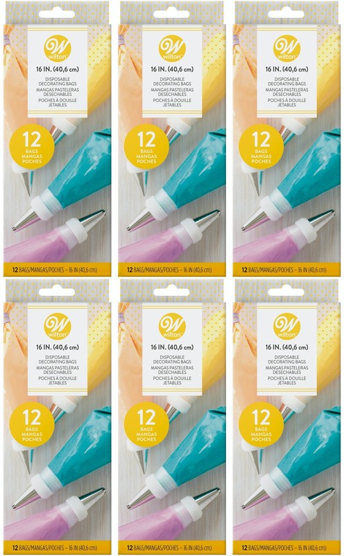 Wilton 12-Count Disposable Decorating Bags, 16″ (6-Pack)