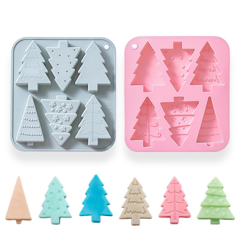 2 Pack Christmas Molds, 6 Cavity Silicone Christmas Tree Molds for Baking, Ch…