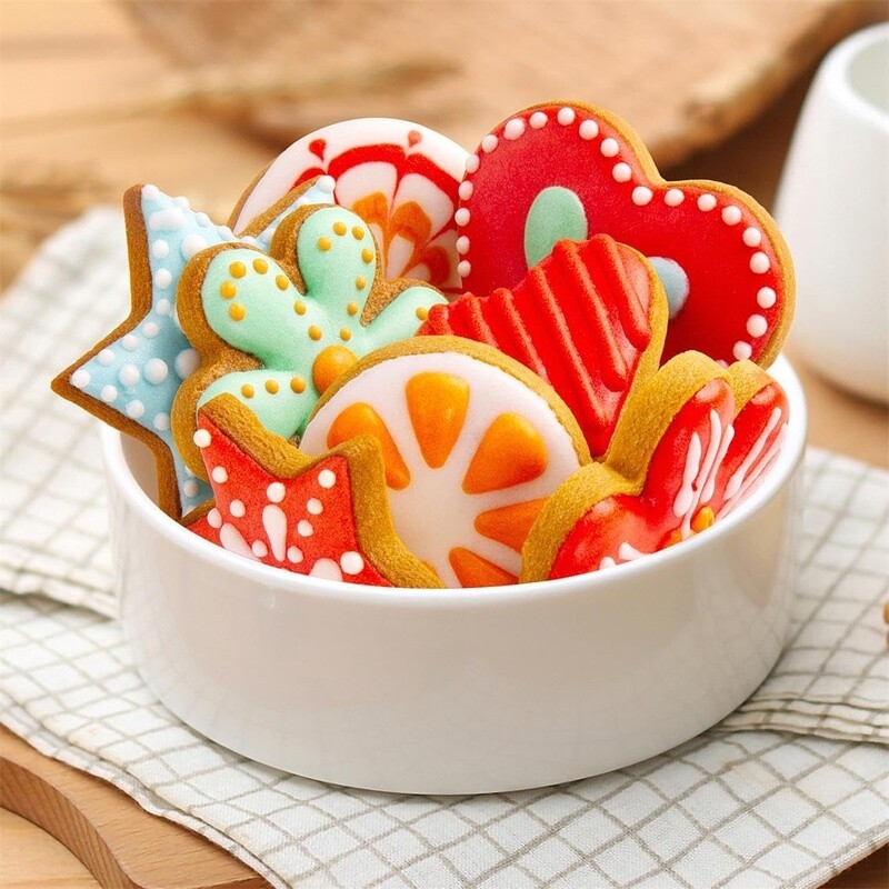 12pcs Stainless Steel Cookie Cutters Set Heart Star Flower Round Baking Tools US gallery