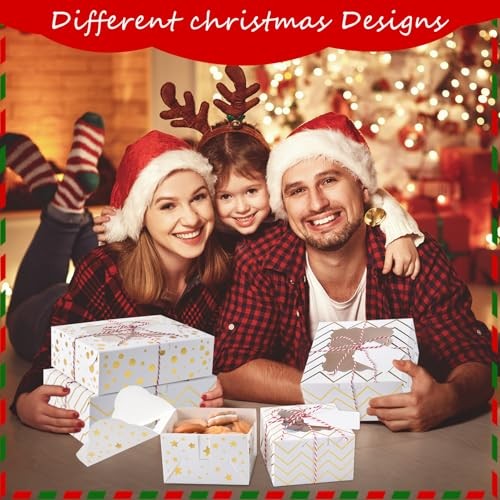 30pcs Christmas Cookie Boxes for Gift Giving, 6x6x3in White 6x6x3 inch-30pcs gallery