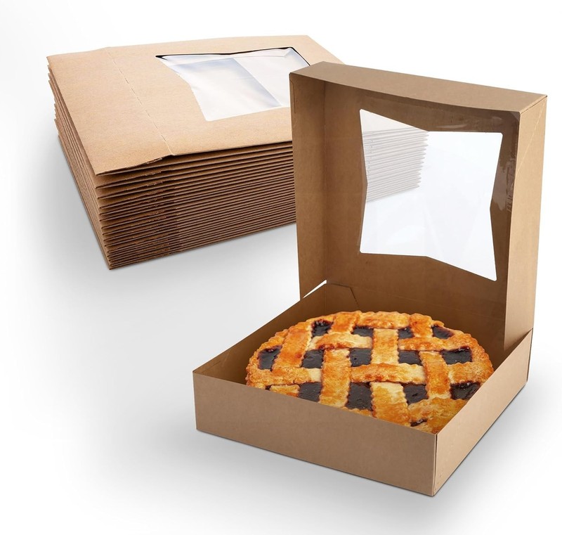MT Products Pie Box – 9″ x 9″ x 2.5″ Brown Bakery Boxes – Pack of 200