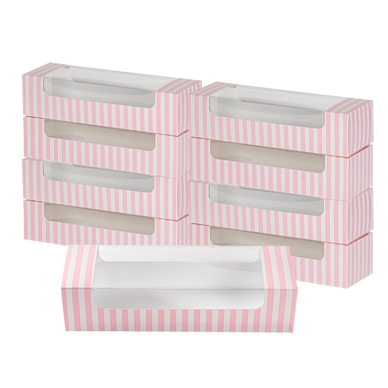 Restaurantware Pastry Tek 9.8 x 3.2 x 2.4 Inch Pastry Boxes 100 Disposable Do…