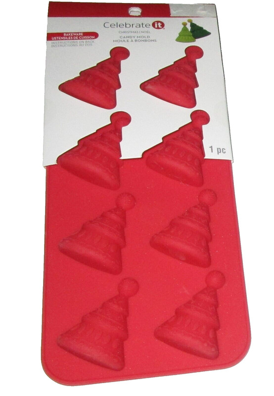 CHRISTMAS Silicone Baking Mold ~ CHRISTMAS TREES ~ 8 Cavities ~ Red