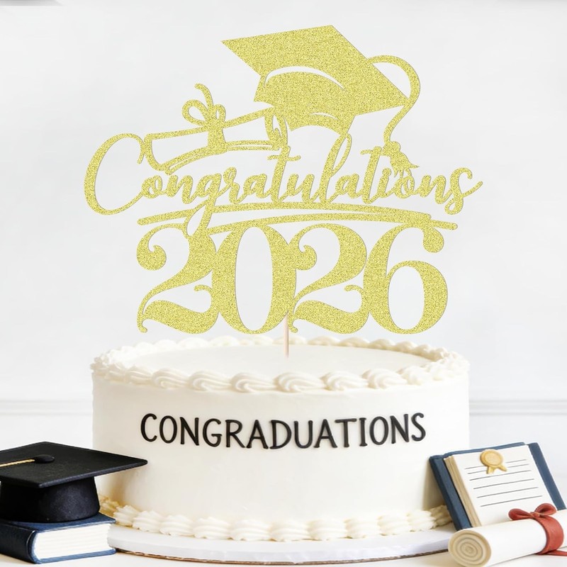 Congratulations 2026 Graduation Cake Topper,Congrats Grad Cake Decor – 2026 High
