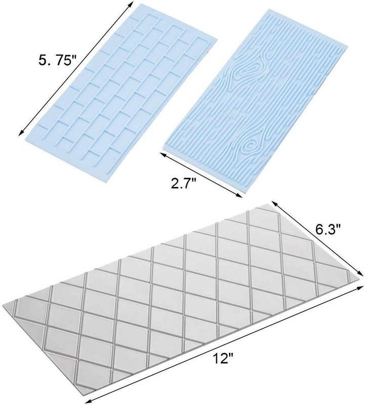 10 Set Fondant Impression Mat Mold Lace Embossing Mat Tree Bark/Brick Wall/Fl... gallery