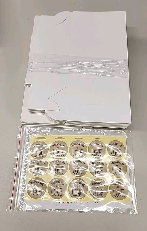 50 Pk White Mini Bakery Dessert Boxes with Window for Treats Cookies, 5 x 5 X 3