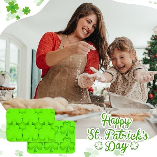 3 Pack Silicone Shamrock Mold St Patrick's Day Chocolate Molds Fondant Molds gallery