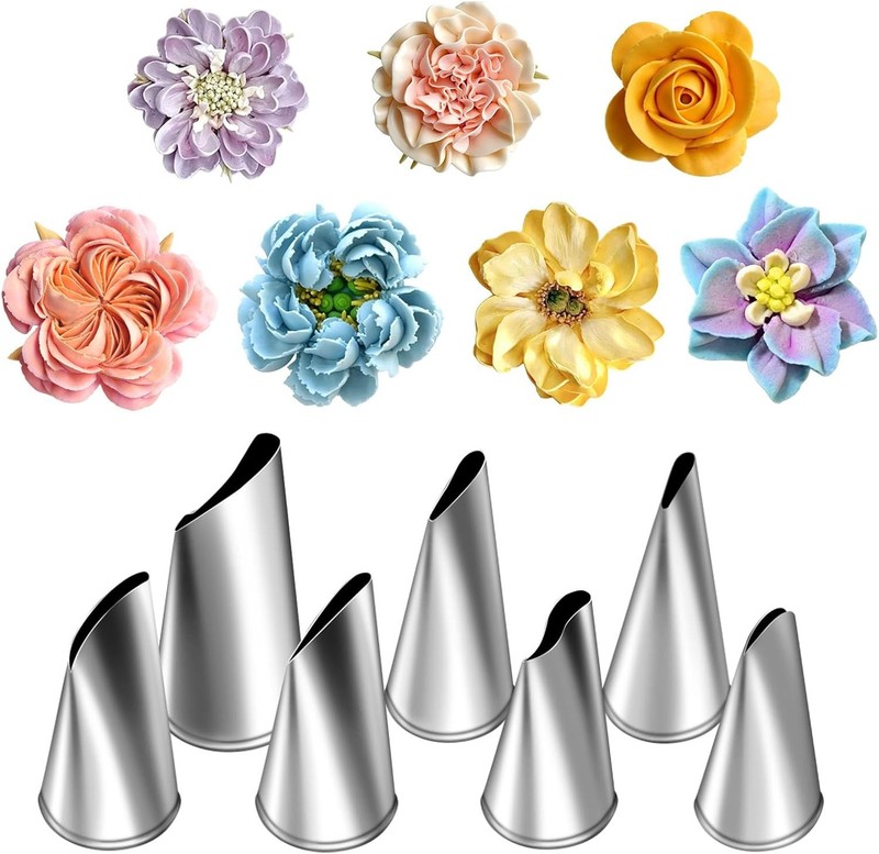 7 Pieces/Set Stainless Steel Cake Decorating Tips Set Cream Icing Piping