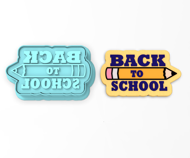Back to School Cookie Cutter & Stamp | Pencil Books Fall Education Summer Study
