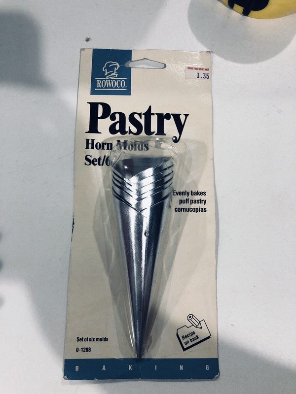 Rowoco pastry horn molds set 6 old stock tinned steel @1993 gallery