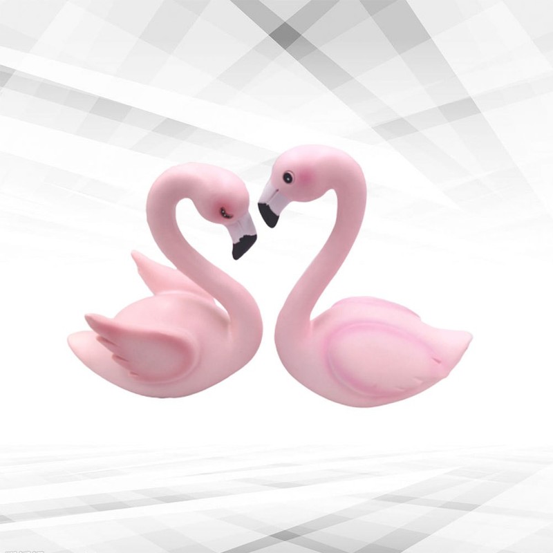 2 Pcs Cake Topper Decorations Flamingo Party Favors Bird Ornament gallery