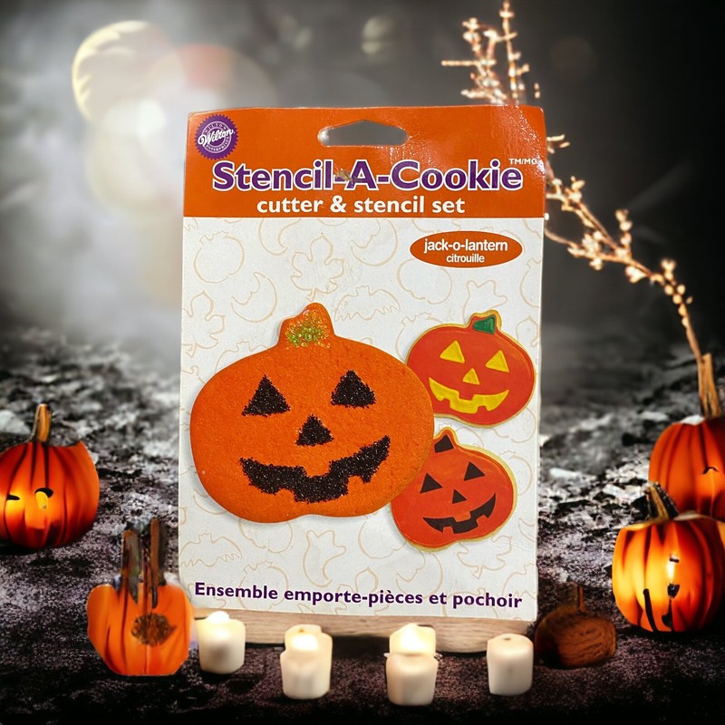 Wilton Stencil-A-Cookie (Jack-o-Lantern) Cutter & Stencil Set Halloween