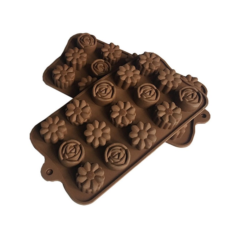15 Hole Silicone Rose Flower Cake Soap Chocolate Mold Baking Biscuit Tray gallery