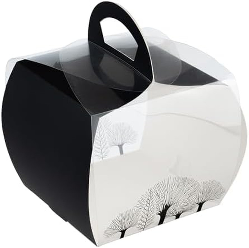 Clear Cupcake Boxes with Handles – 100 Disposable Individual Containers