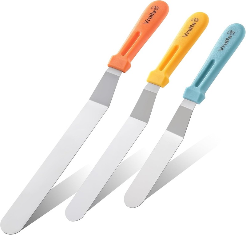3PCS Offset Spatulas, Icing Spatula for Cake Decorating and Frosting, with Ergon
