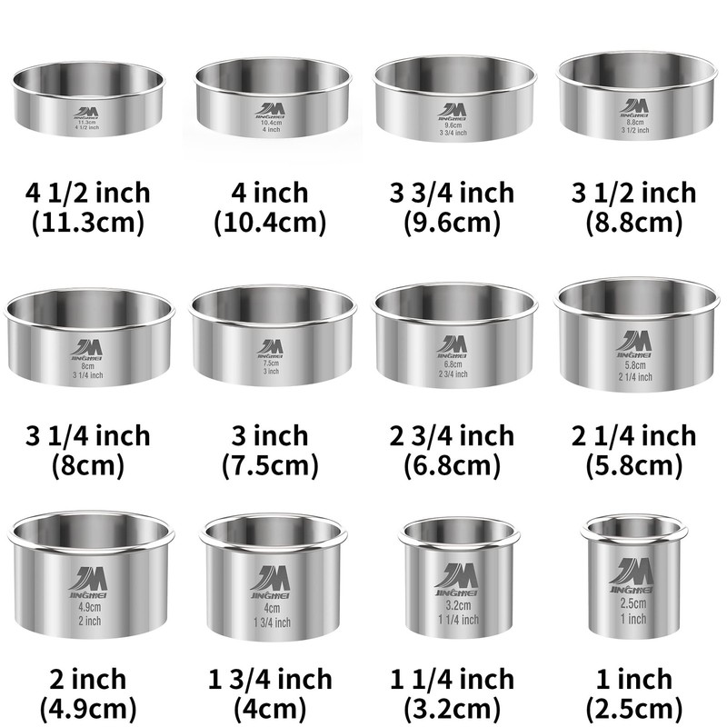 Set of 12 Stainless Steel Fluted Round Cookie Cutter Scalloped Biscuit Cutters gallery