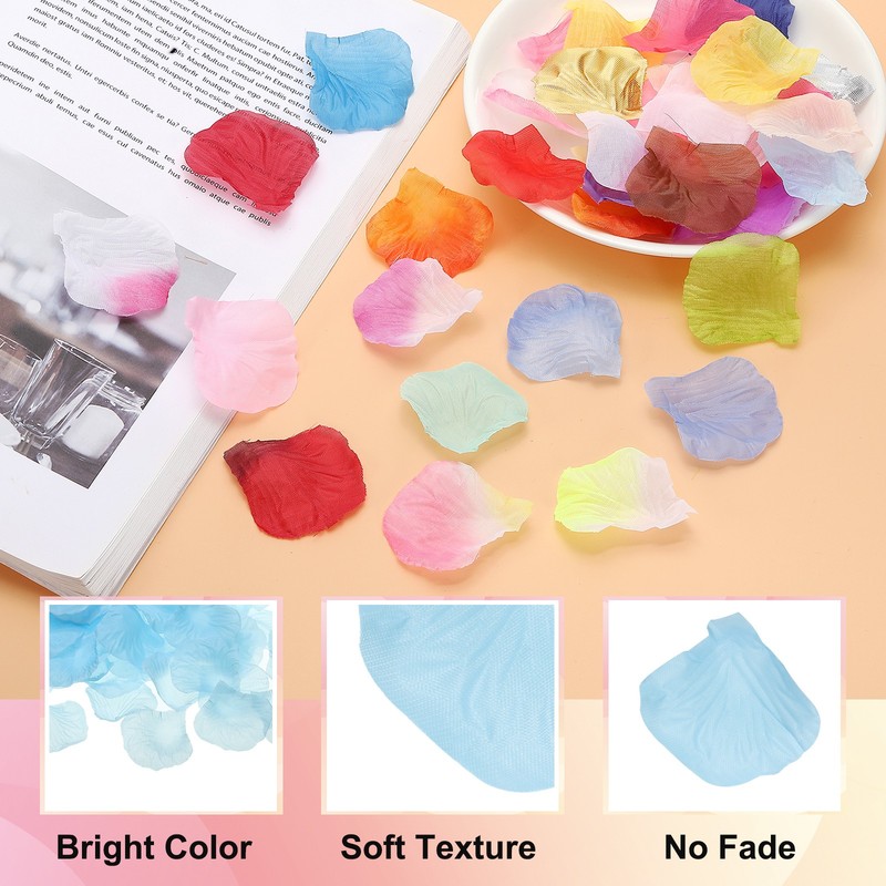 1000Pcs Artificial Rose Petals Silk Flower Decoration, Light Blue gallery