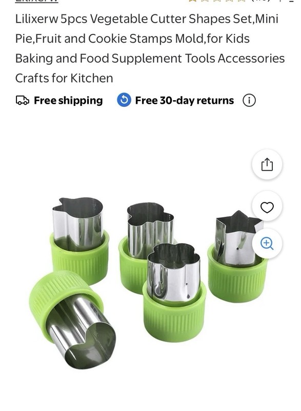 Lilixerw 5pc Mini Vegetable Fruit Cookie Cutter Stamps Set Stainless Steel New