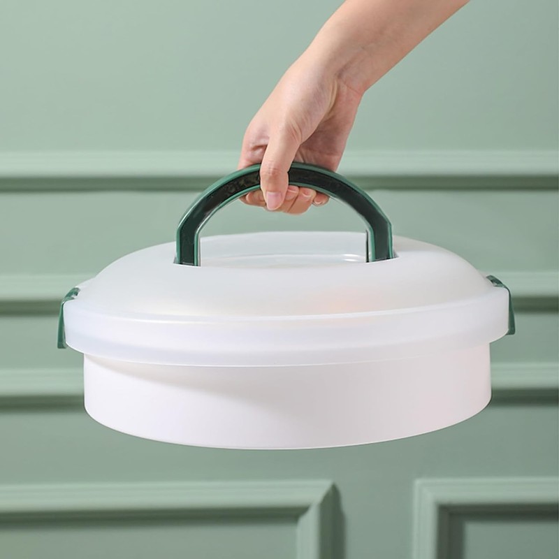 10 Inch Portable Pie Carrier with Lid and Tray 3-In-1 Round Cupcake Container... gallery