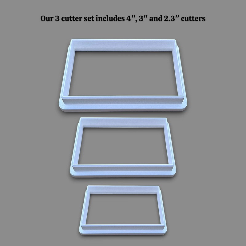 Rectangle Cookie Cutter or 6PC Set - Craft Clay Fondant Ceramic & Biscuit Mold gallery