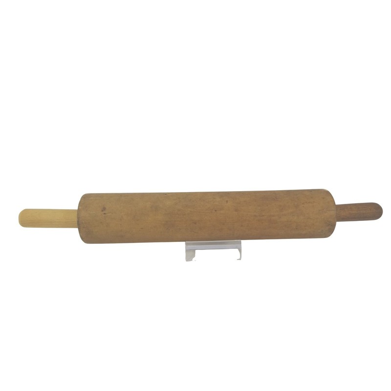 Vintage Wooden Rolling Pin Rustic Farmhouse Kitchen Tool Integrated Handles gallery