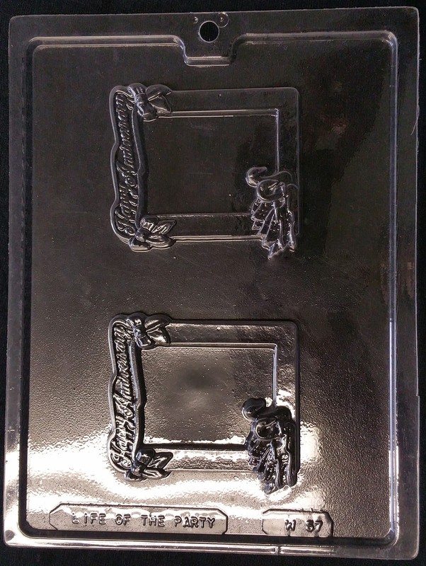 Picture Frame “Happy Anniversary” Chocolate Plastic Candy Soap Mold LOP W-57