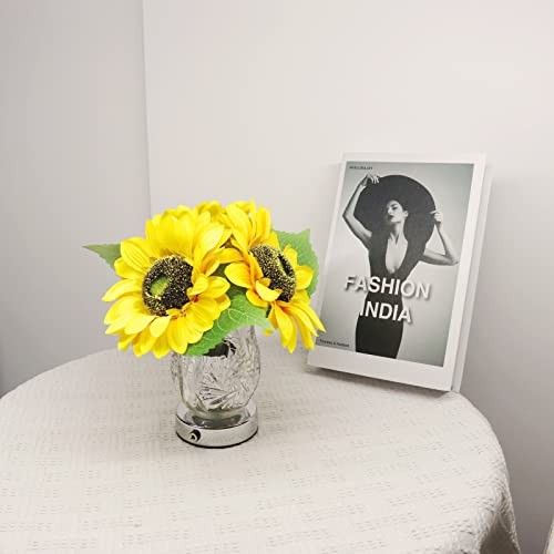 Sunflower Crystal Lamp, Sunflower Gifts for Women, Artificial Flowers Table gallery